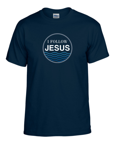 I Follow Jesus Premium T-Shirt_Navy Blue